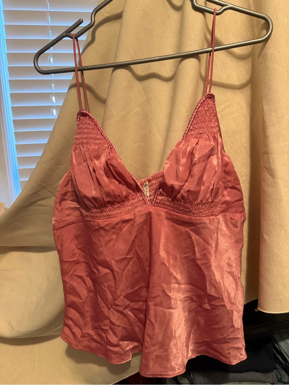 Free People Dusty Rose Satin Cami Top